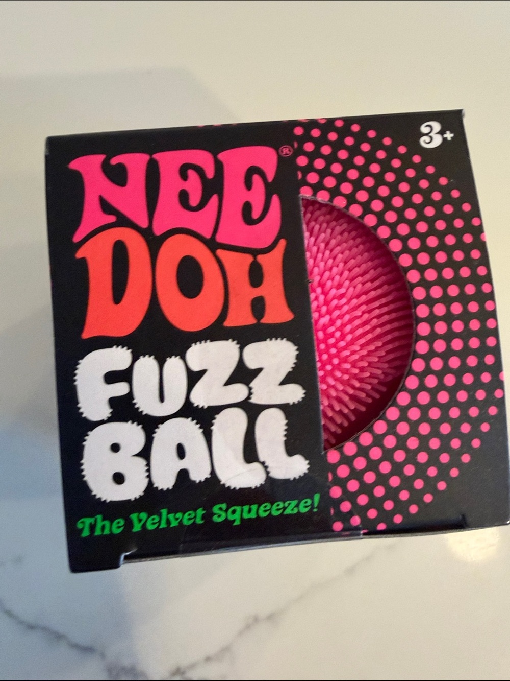 NeeDoh Fuzz Ball Pink Stress Toy - Brand